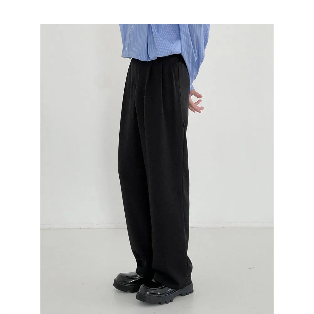 Elastic Waist High-Waisted Wide-leg Pants