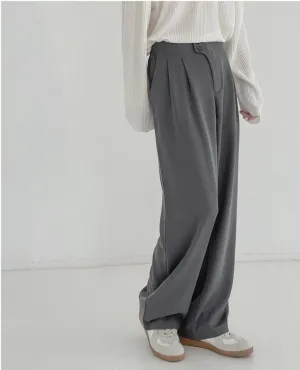 Elastic Waist High-Waisted Wide-leg Pants