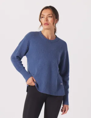 Elevated Knit Crew: Washed Blue