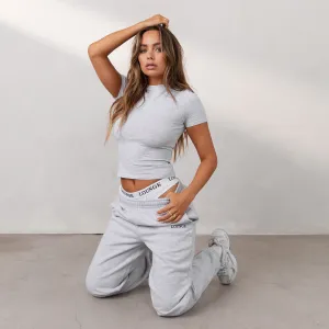 Essential T-Shirt Ajusté à Manches Courtes - Gris Givré