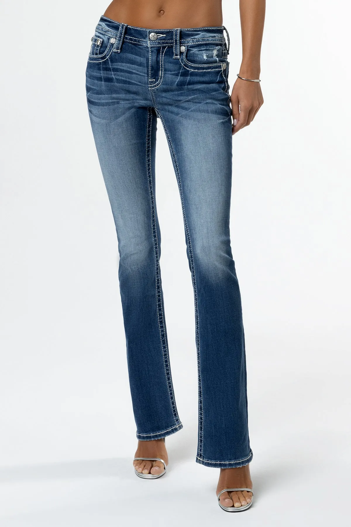 Evangelline Stitch Bootcut Jeans