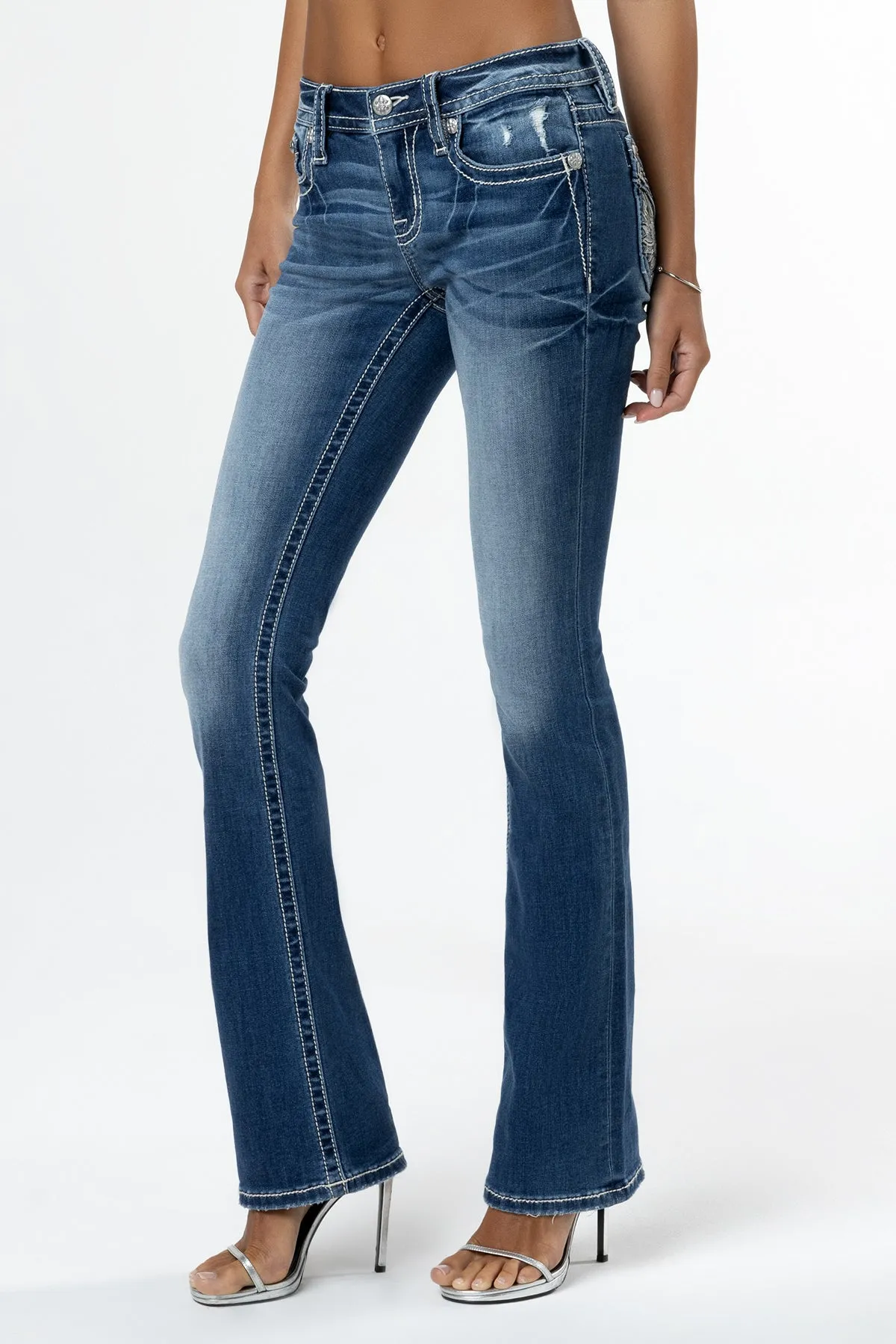 Evangelline Stitch Bootcut Jeans