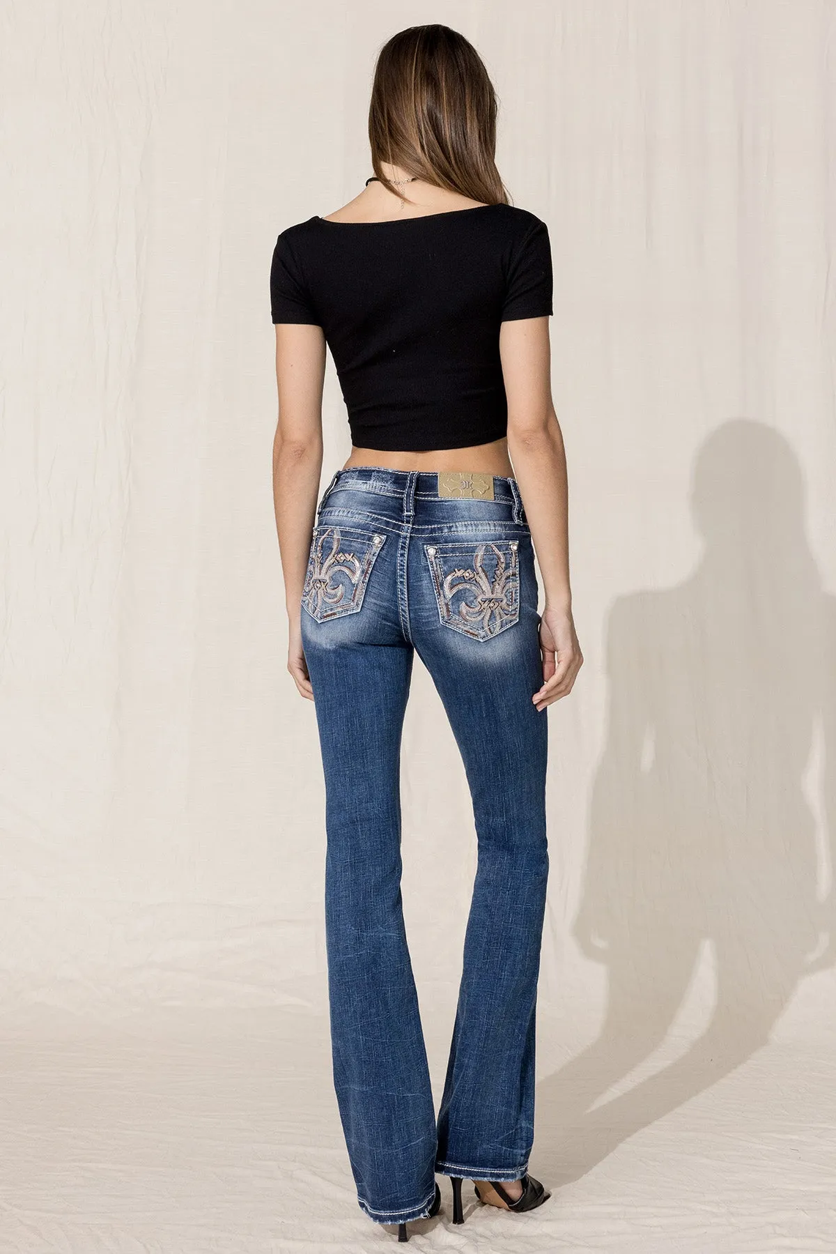 Fall Fleur De Lis Bootcut Jeans