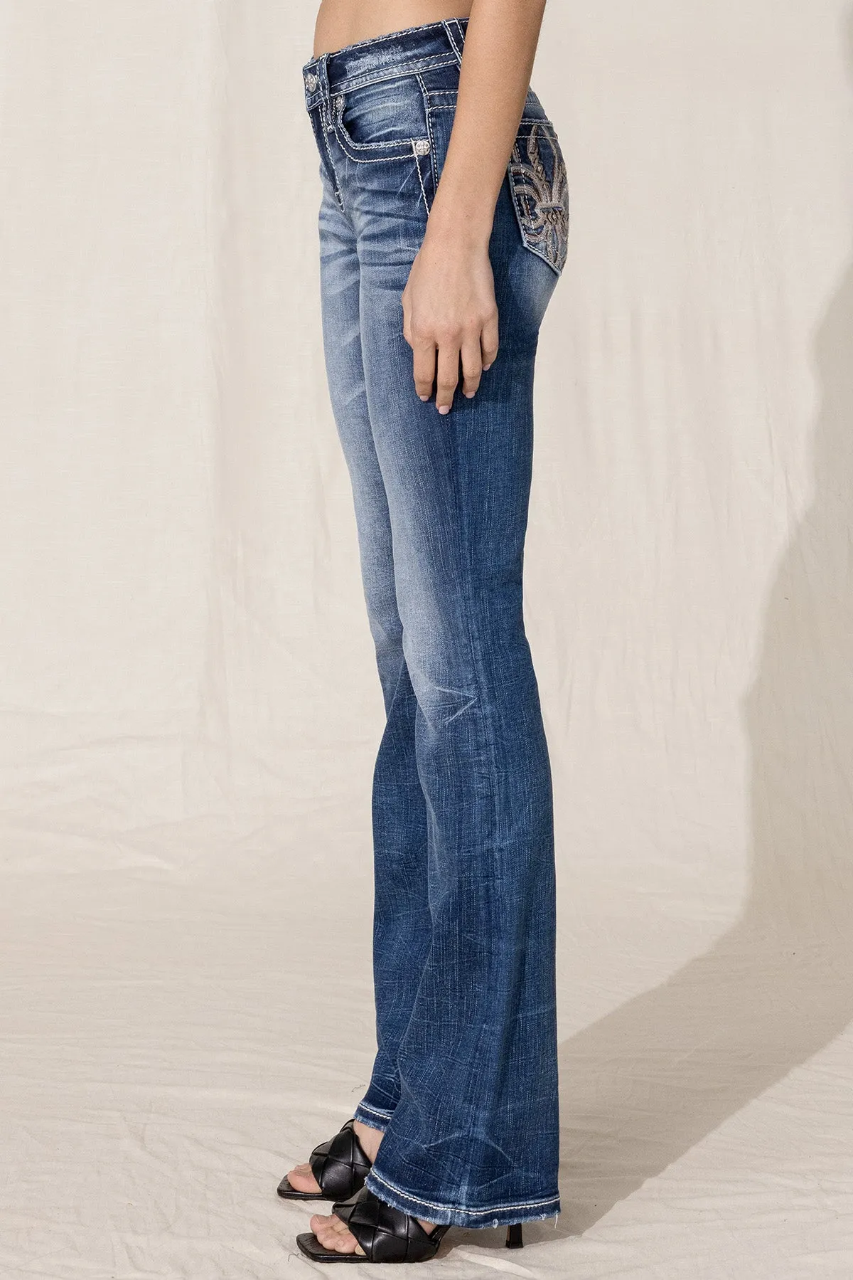 Fall Fleur De Lis Bootcut Jeans