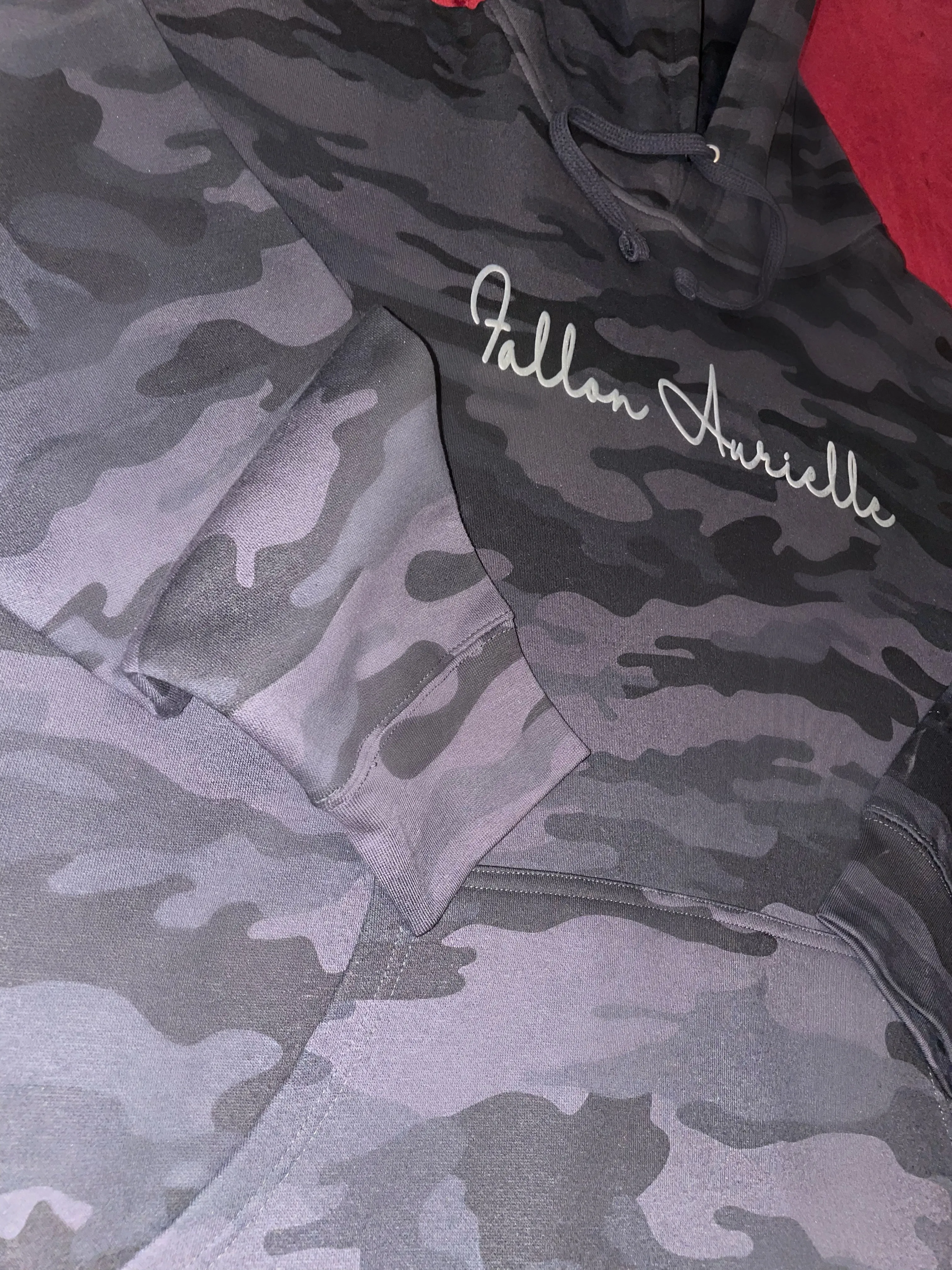 Fallon Aurielle Unisex Signature Cancer Logo & Name Zodiac Hoodie (Gray, Black & Silver Camo)