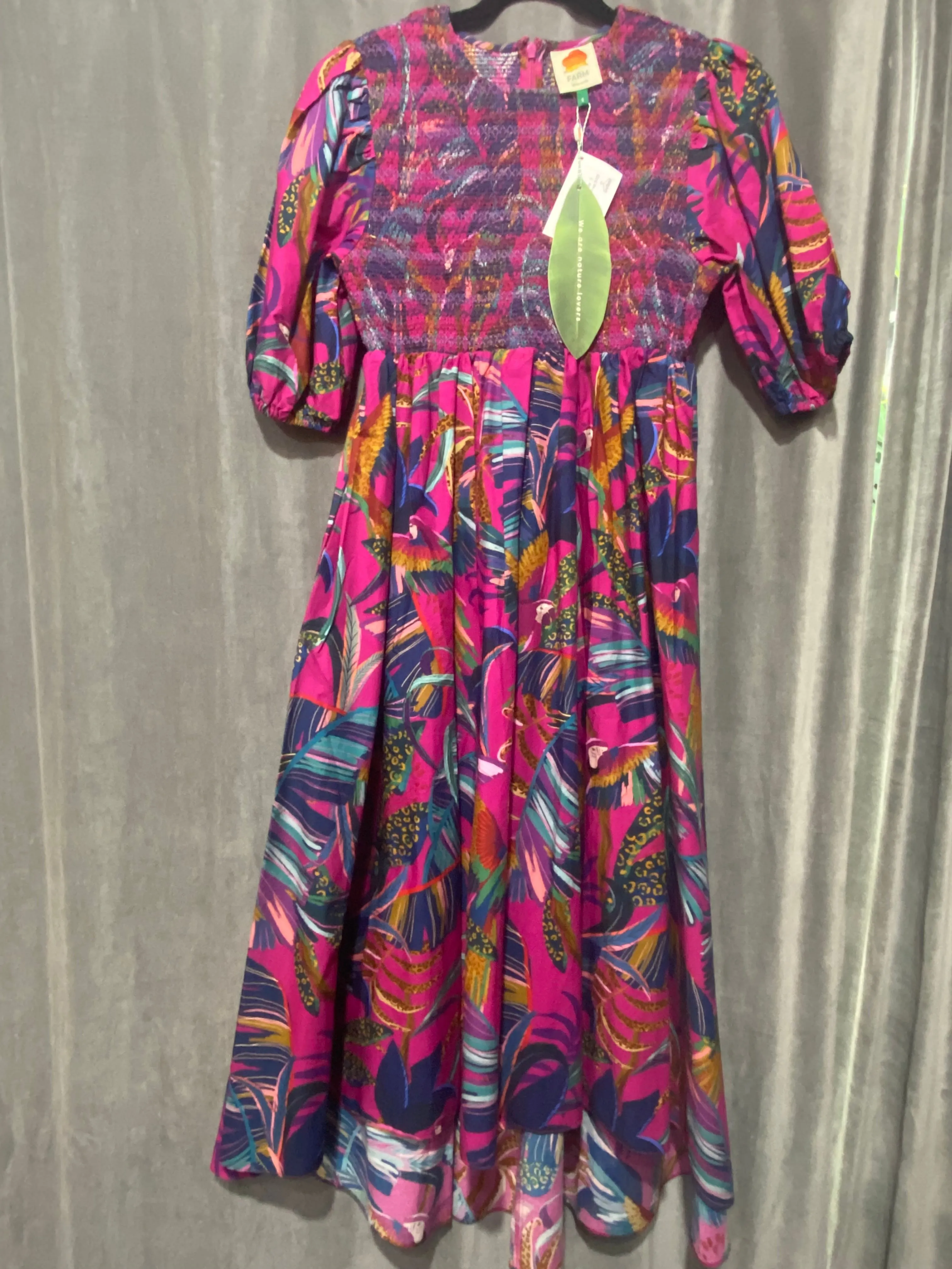 Farm Rio Rainbow Macaw Midi Dress
