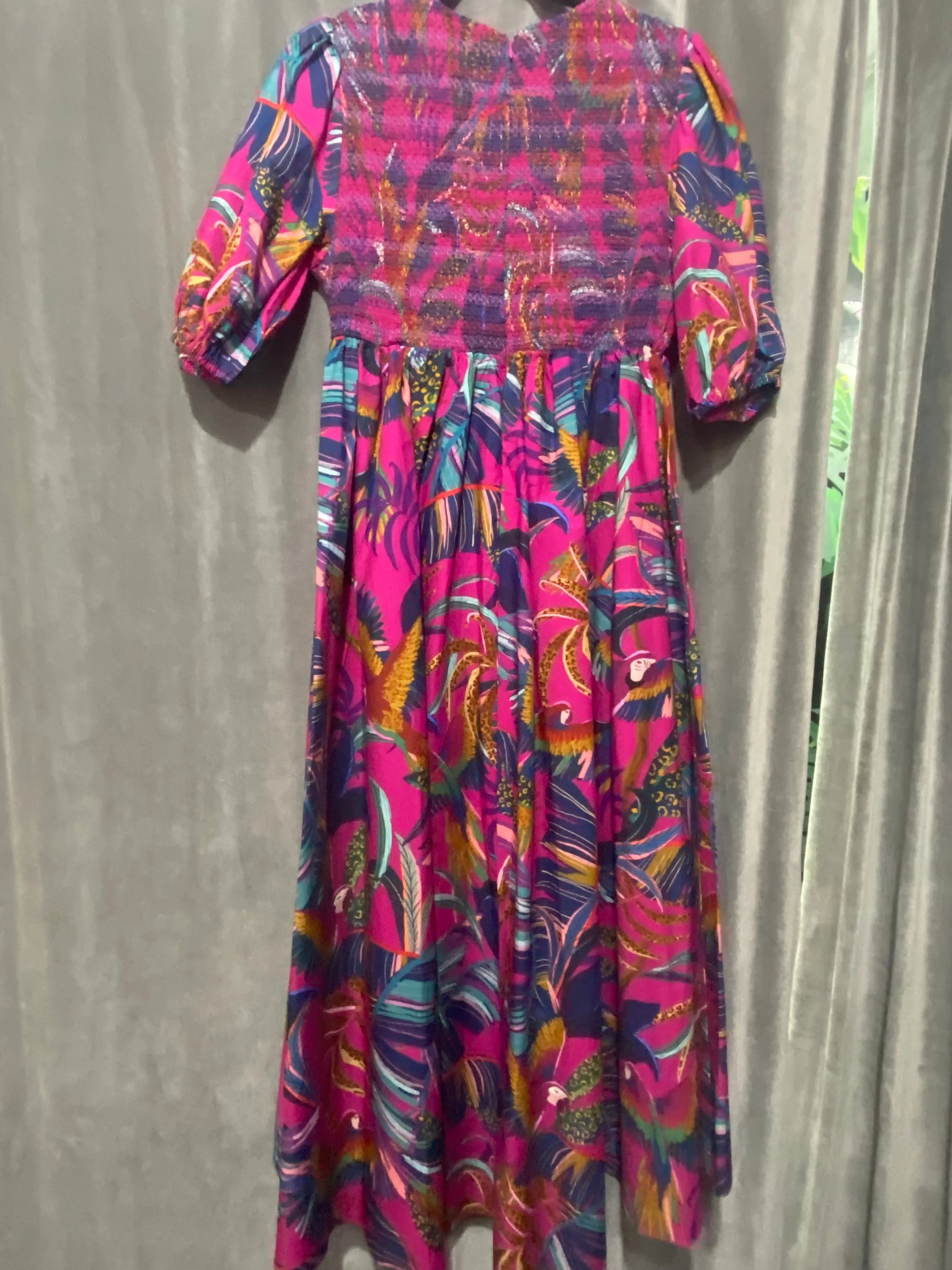 Farm Rio Rainbow Macaw Midi Dress