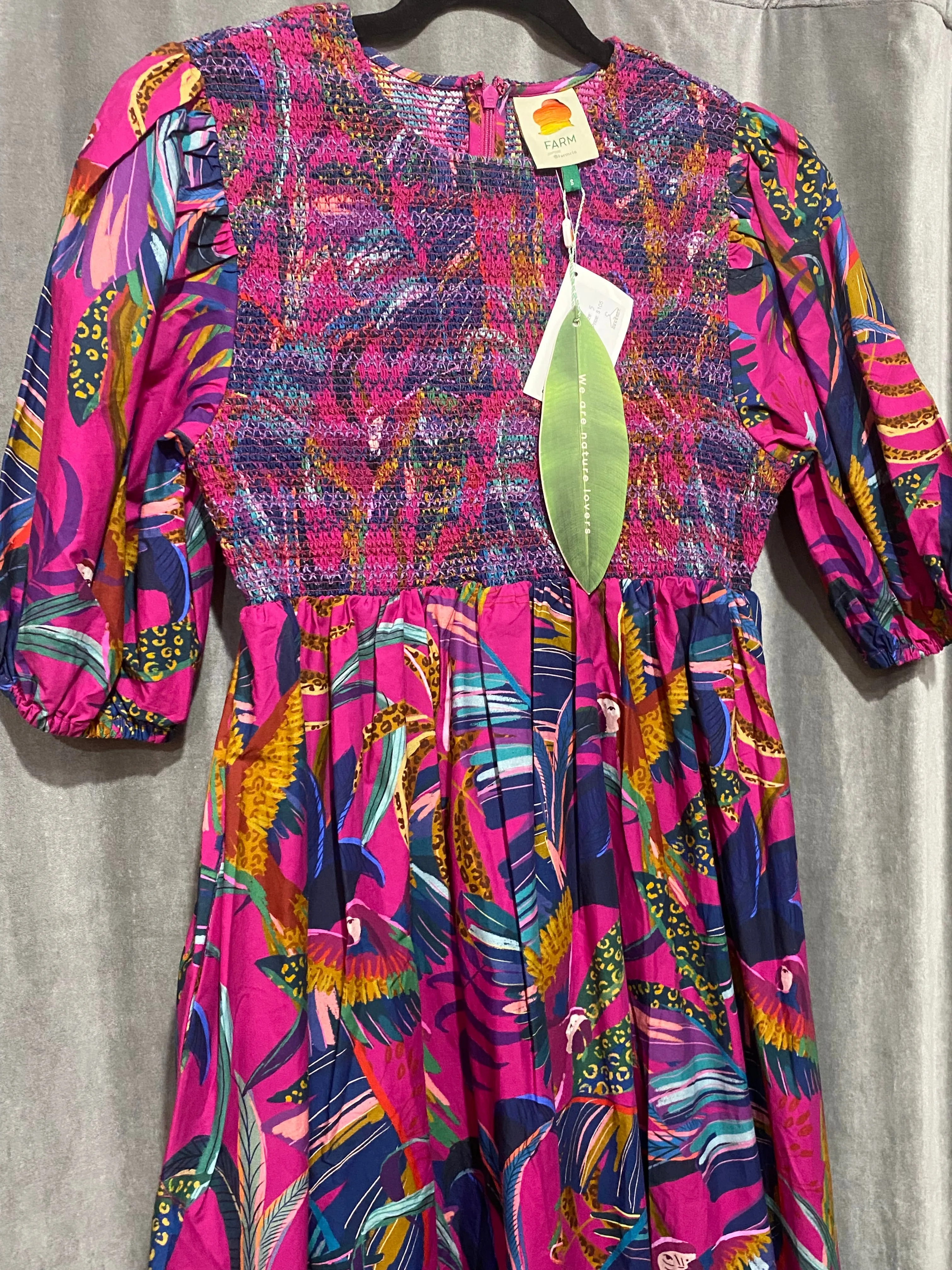Farm Rio Rainbow Macaw Midi Dress