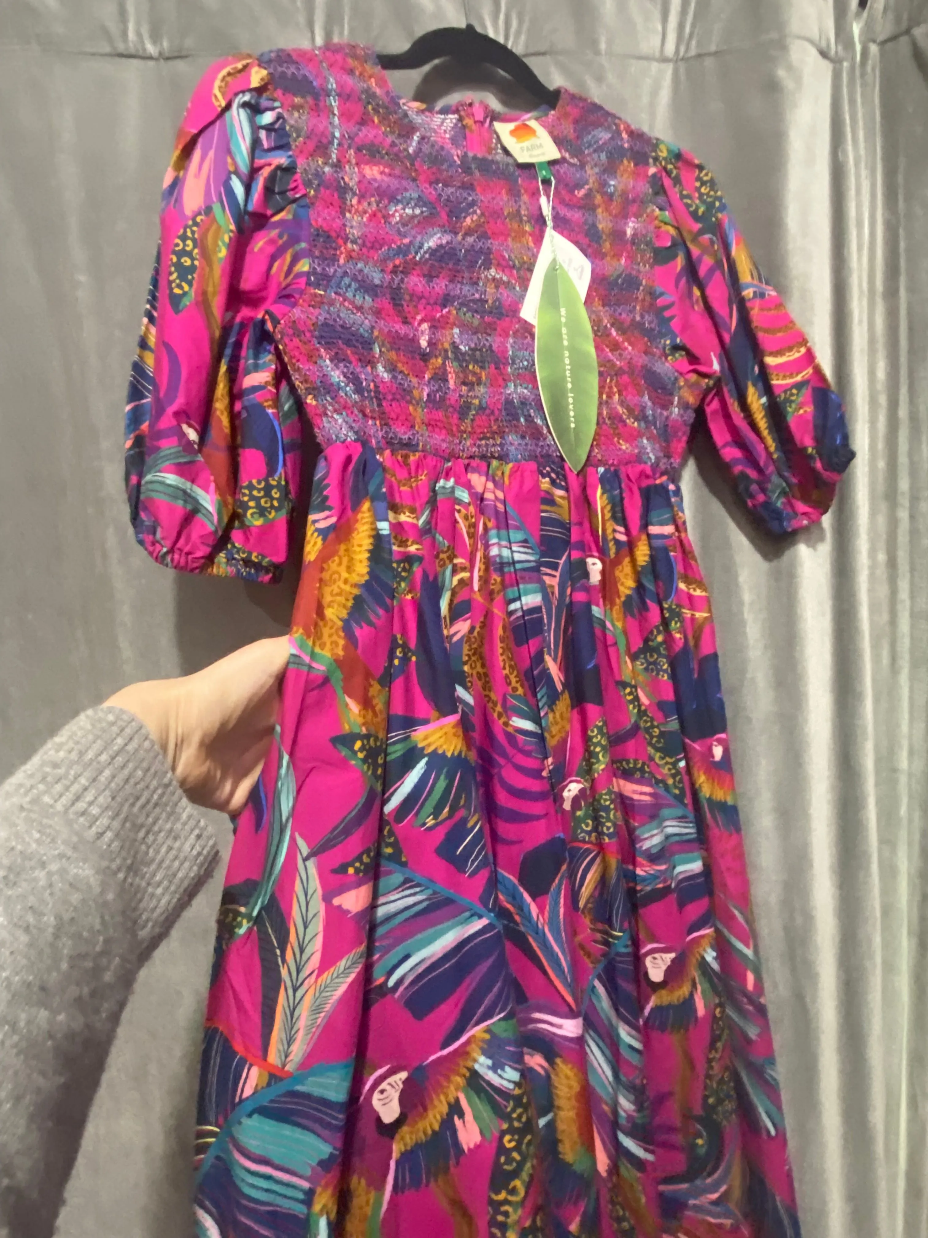 Farm Rio Rainbow Macaw Midi Dress