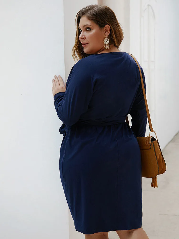 Fashion Large Size Women's Autumn and Winter Sexy Dress