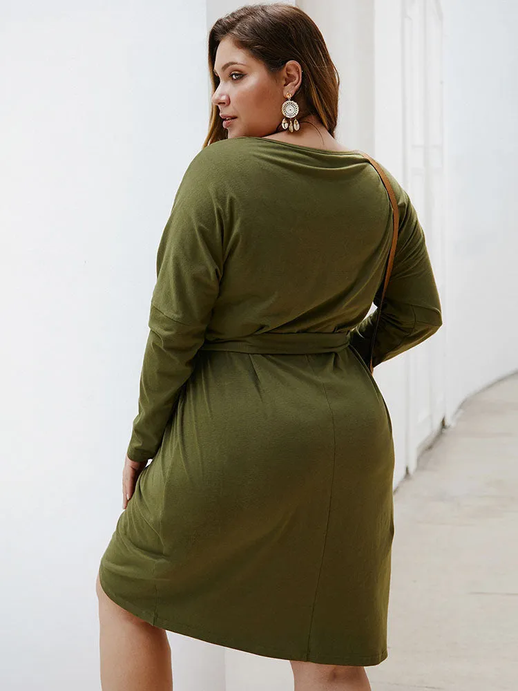 Fashion Large Size Women's Autumn and Winter Sexy Dress
