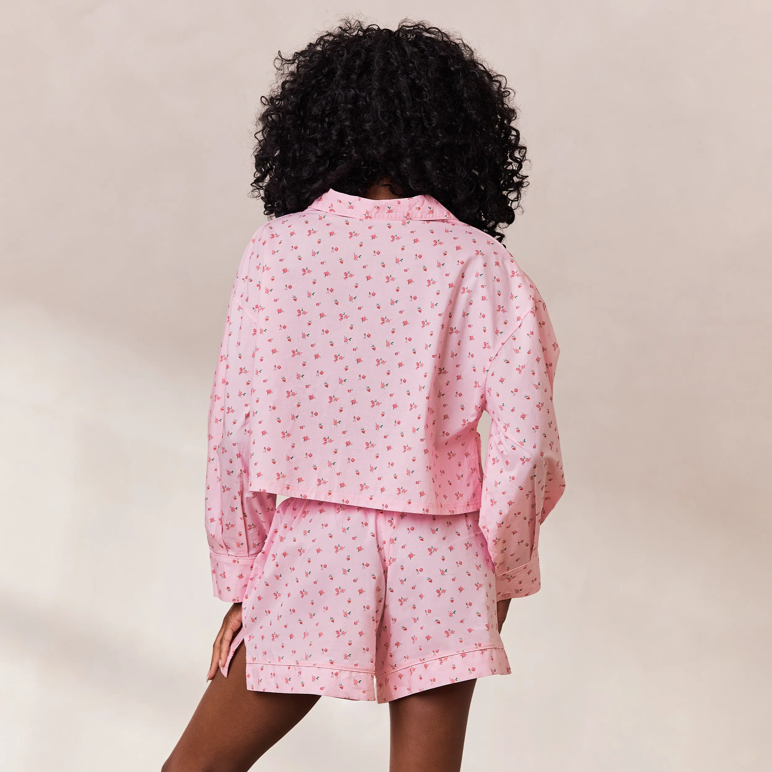 Floral Chemise de Pyjama - Imprimé Rose
