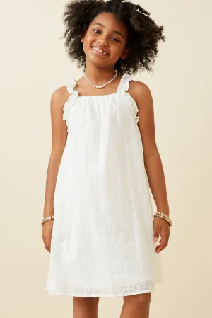 Floral Embroidered Eyelet Ruffle Strap Dress