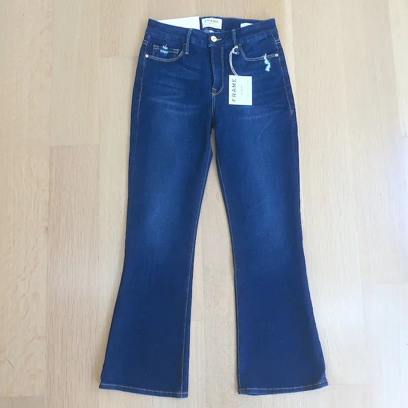 FRAME Le Crop Mini Bootcut Jeans Creek Hill Dark Denim Size 27 NEW
