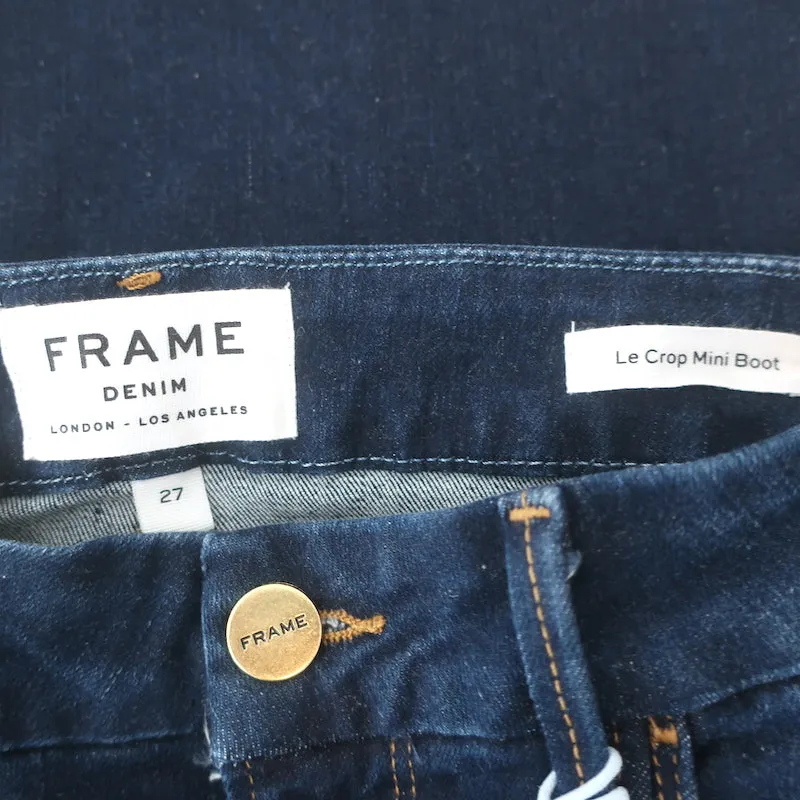 FRAME Le Crop Mini Bootcut Jeans Creek Hill Dark Denim Size 27 NEW