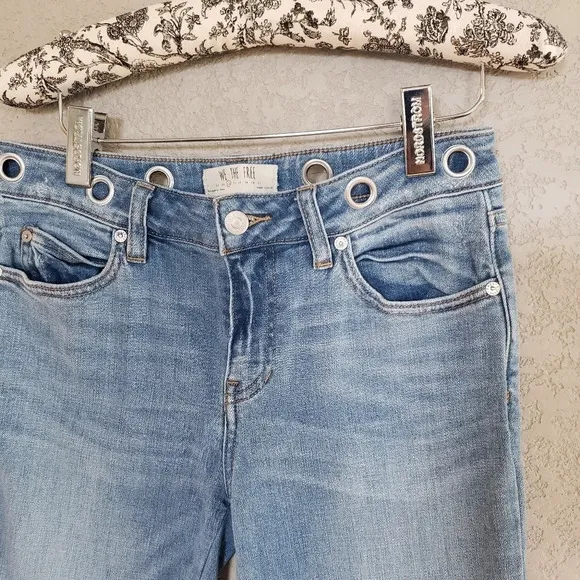 Free People Belt out high waist crop bootcut jeans