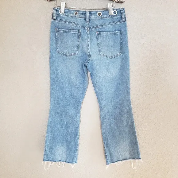 Free People Belt out high waist crop bootcut jeans