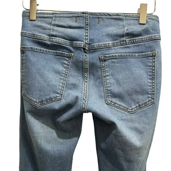 Free People Gummy Flared Leg Mid Rise Pull On Stretch Jeans Size 25