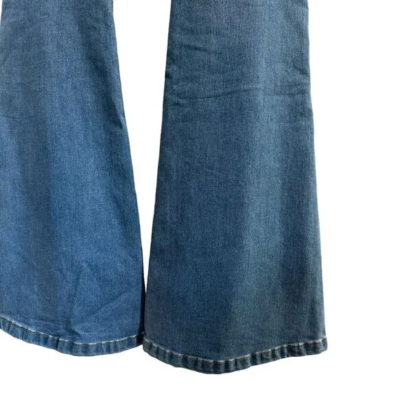 Free People Gummy Flared Leg Mid Rise Pull On Stretch Jeans Size 25