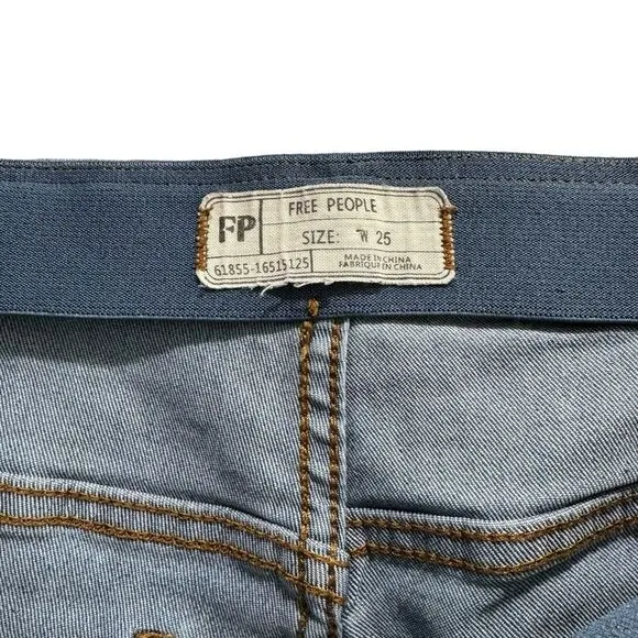 Free People Gummy Flared Leg Mid Rise Pull On Stretch Jeans Size 25