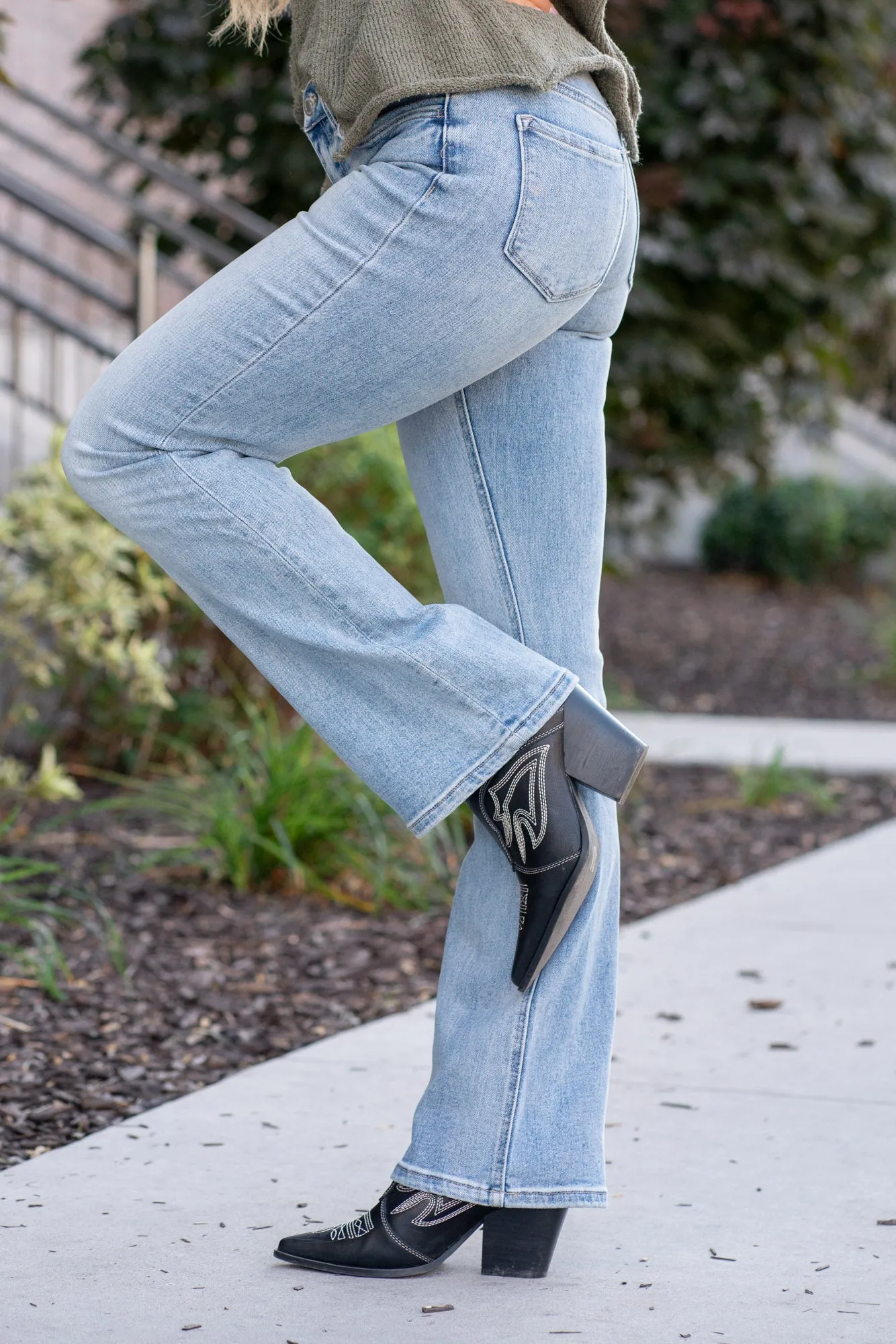 Futuristic Mid Rise Boot Cut