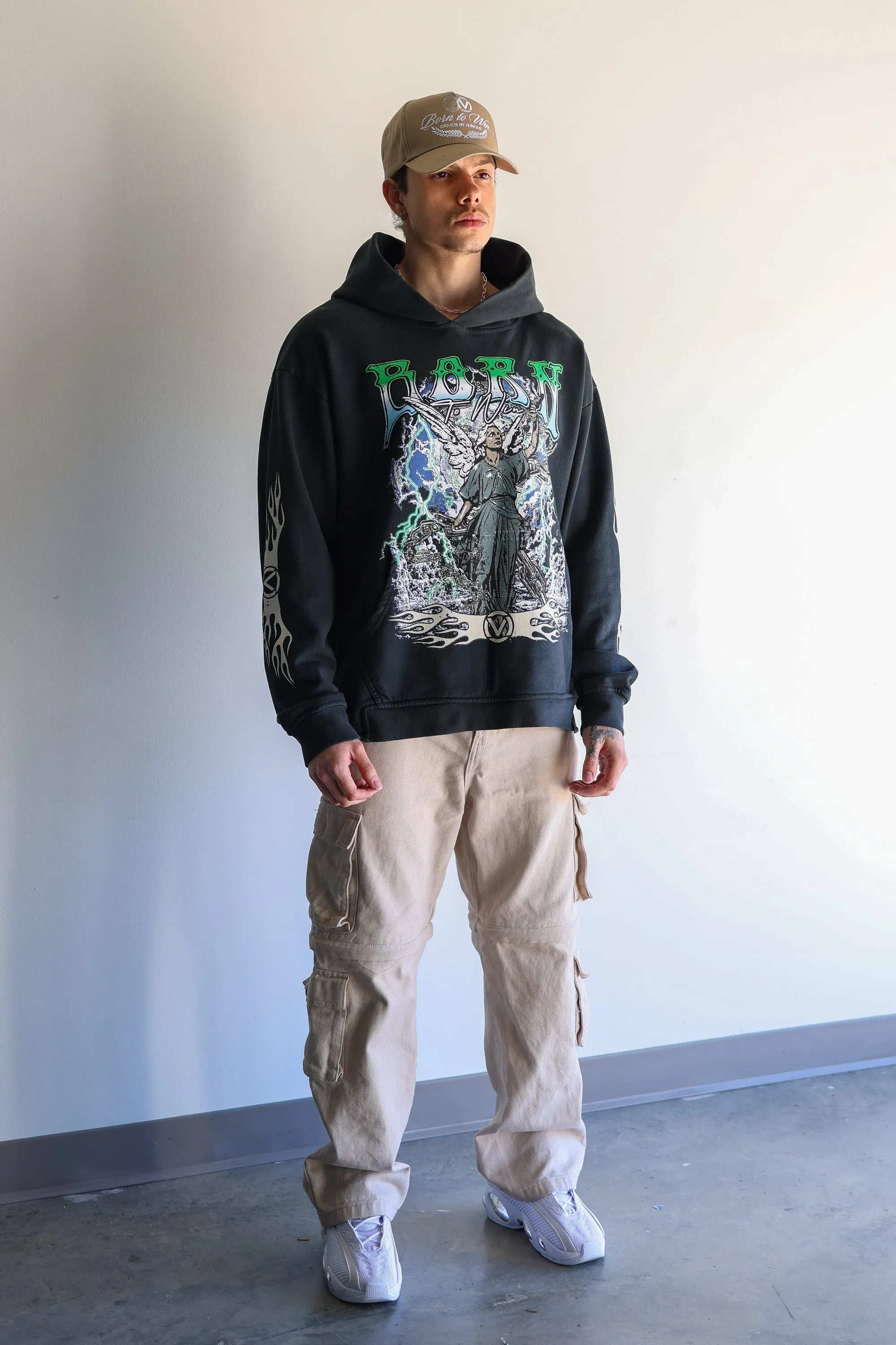 GENESIS RISING HOODIE - WASHED BLACK