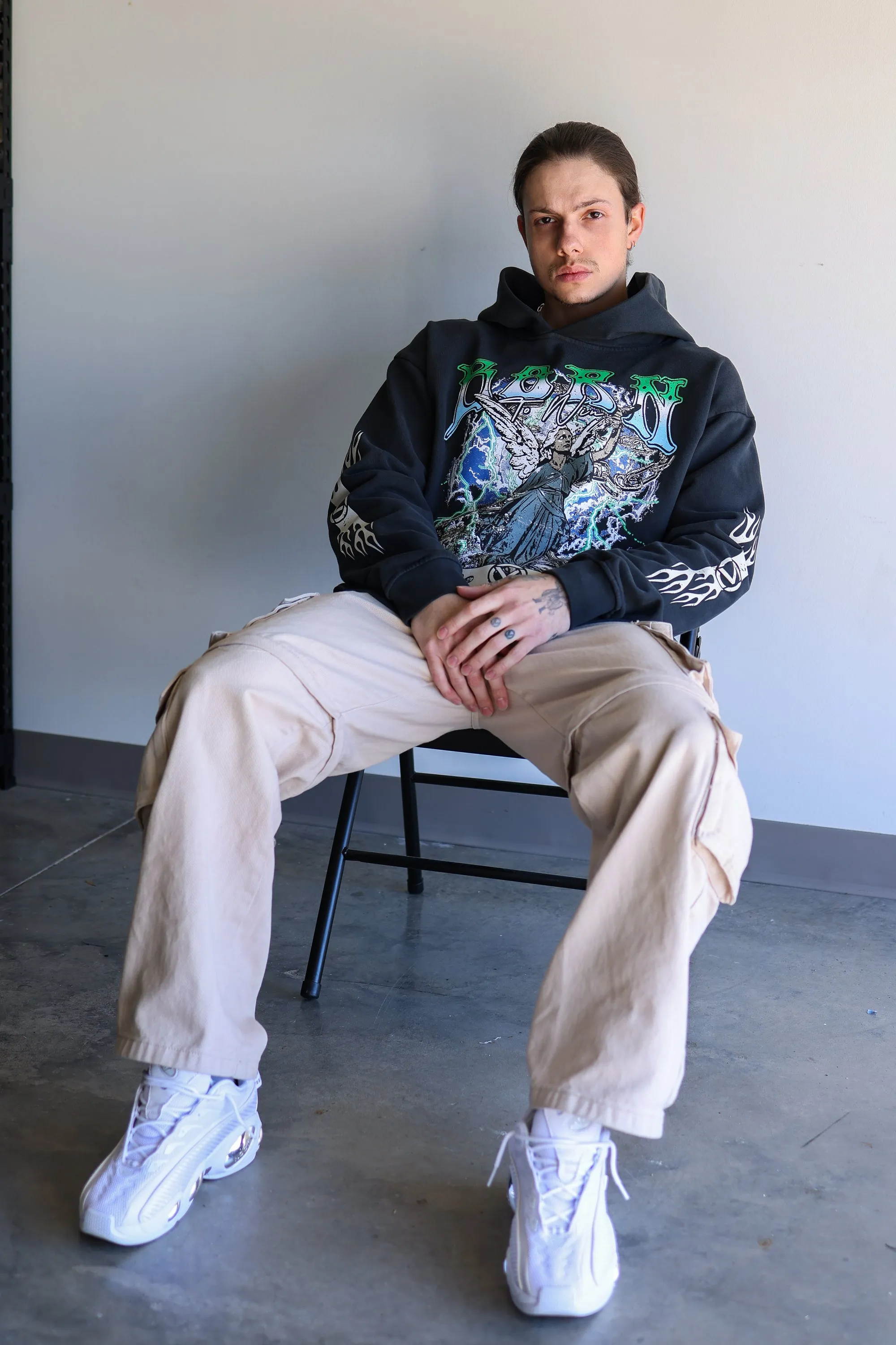 GENESIS RISING HOODIE - WASHED BLACK