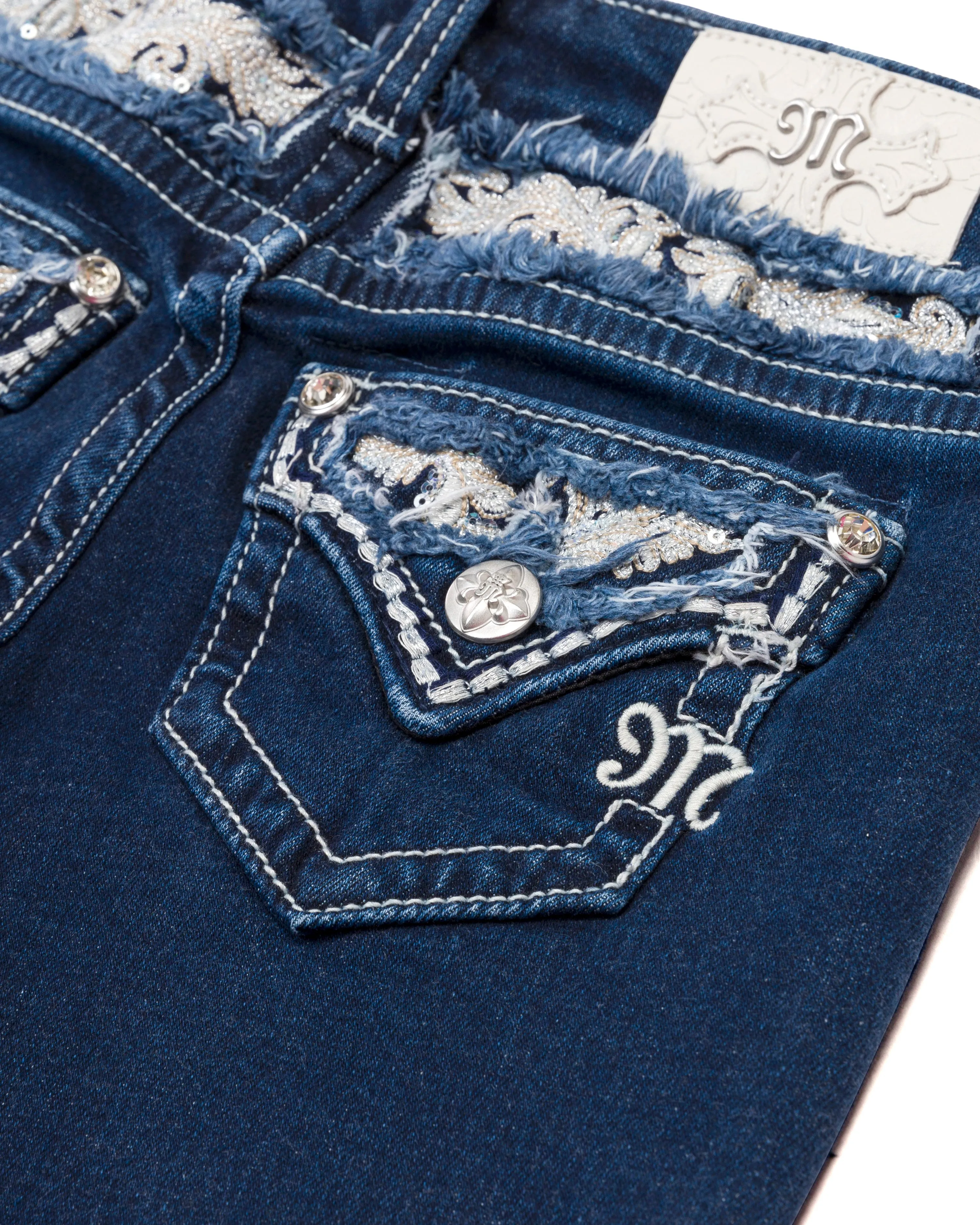 Girls Floral Peekaboo Bootcut Jeans