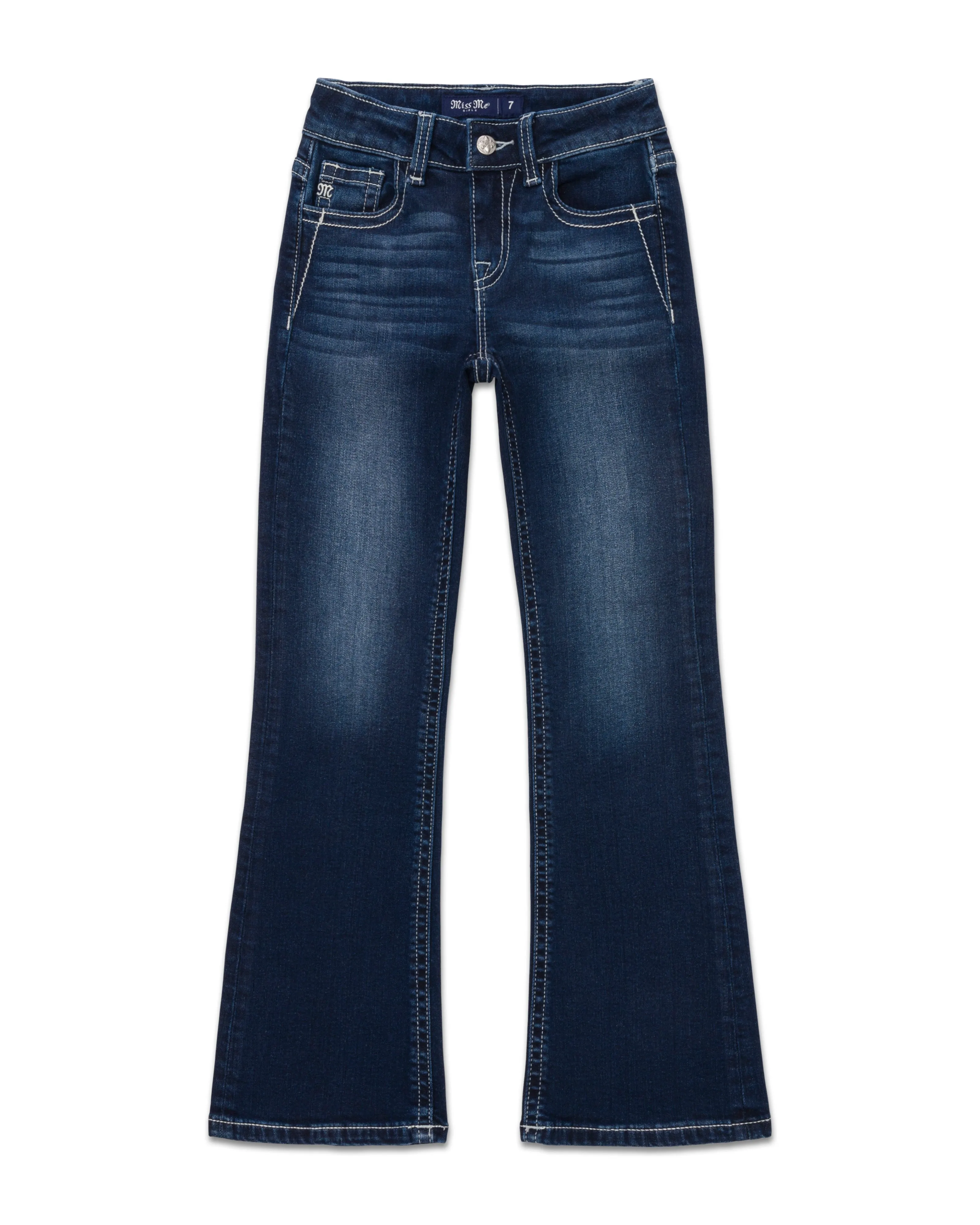 Girls Floral Peekaboo Bootcut Jeans