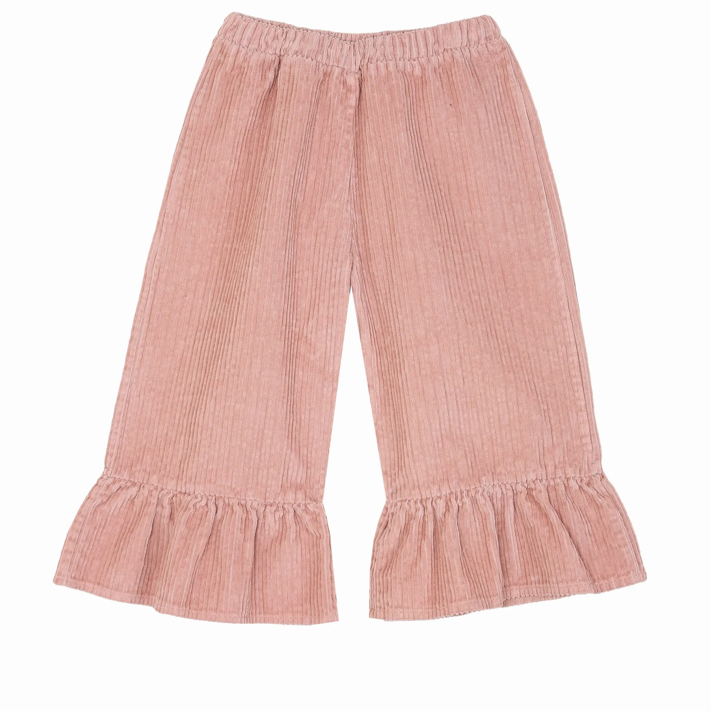 Girls Pink Flounce Trousers