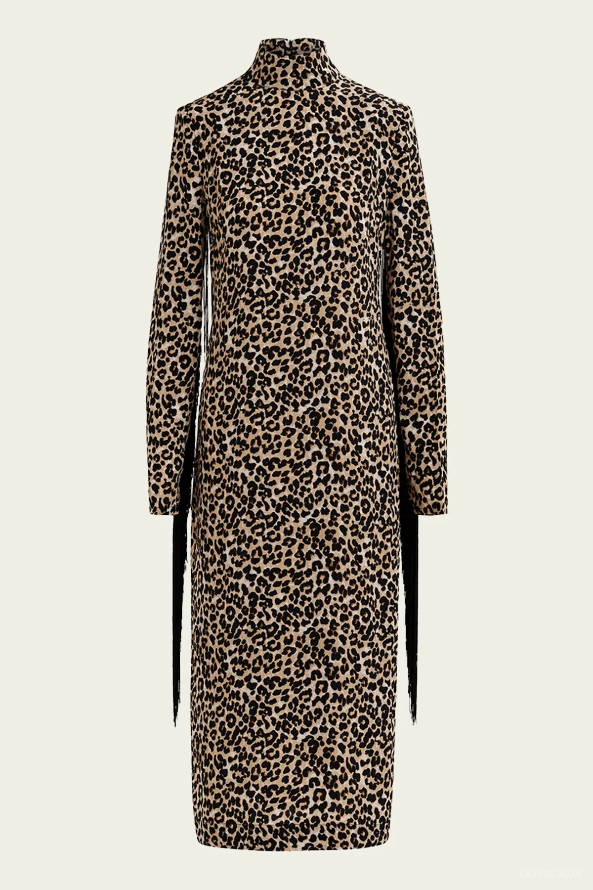 Gironi Leopard-Print Midi Dress in Brown
