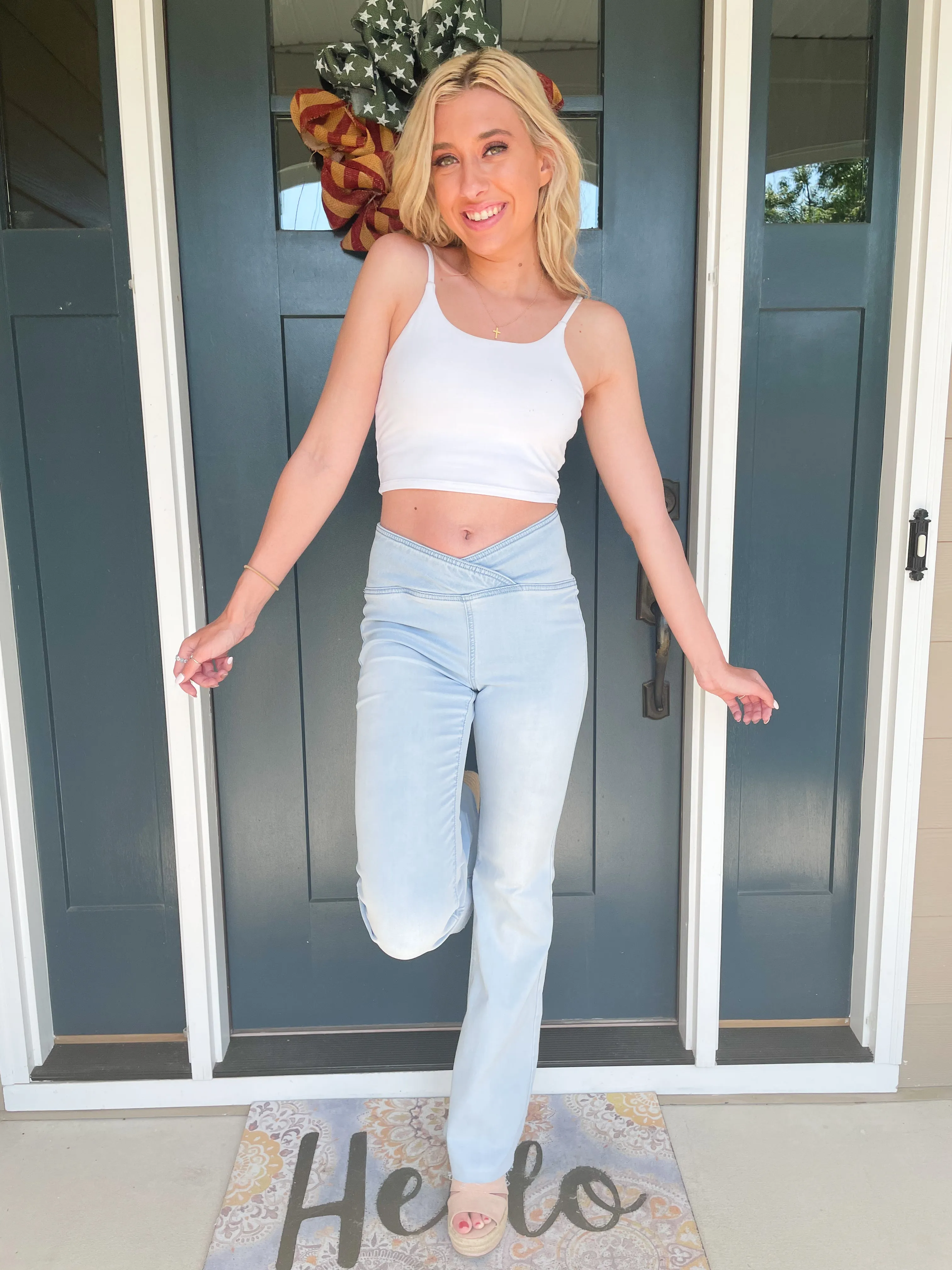 Go With the Flow High Rise Jean -  Lightwash