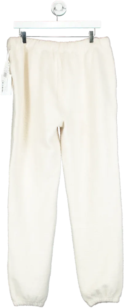 Good American Cream Sherpa Boyfriend Sweatpant UK L
