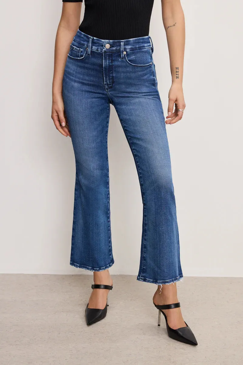 Good American SOFT-TECH GOOD LEGS CROPPED MINI BOOT JEANS Indigo891