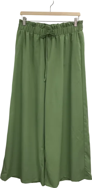 Green Curve Pull On Wide Leg Trousers UK XL