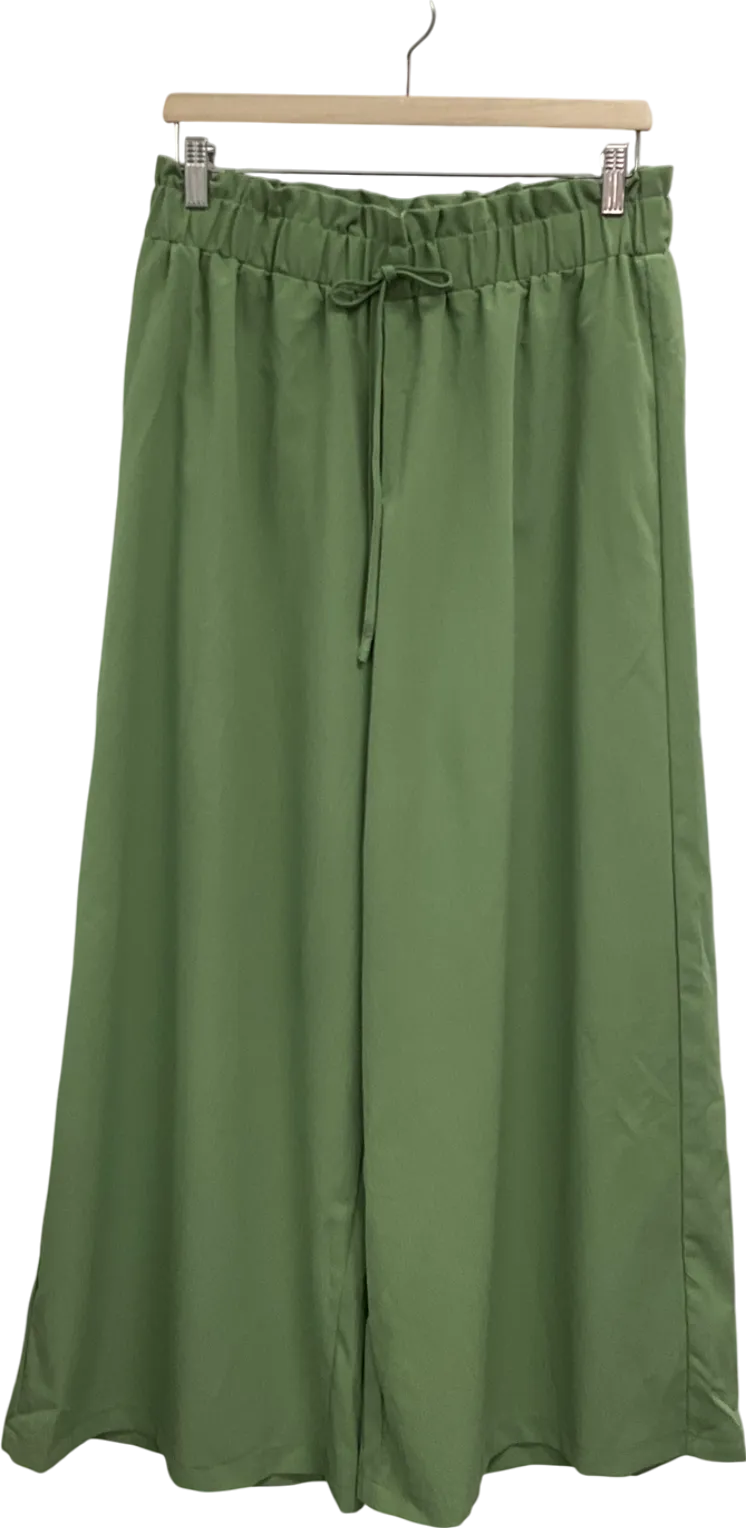 Green Curve Pull On Wide Leg Trousers UK XL
