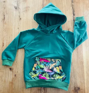 Green Dinosaur Peekaboo Hoodie