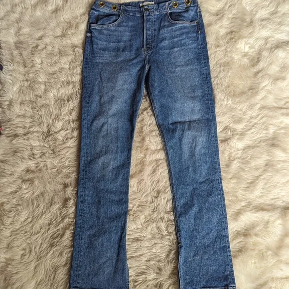 Grlfrnd Blaine Mid Rise Boot Cut Jean in Get Out *Missing Belt*