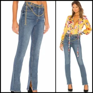 Grlfrnd Blaine Mid Rise Boot Cut Jean in Get Out *Missing Belt*