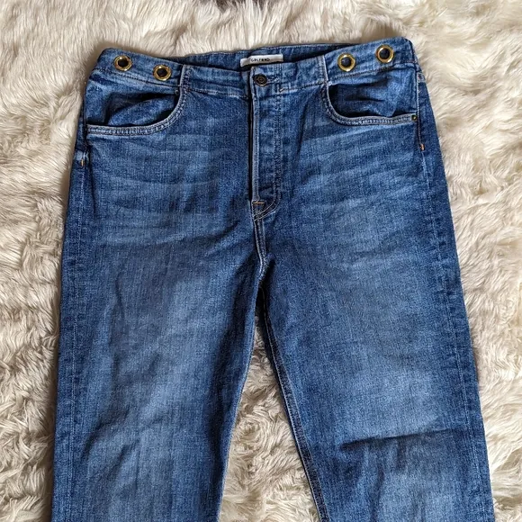 Grlfrnd Blaine Mid Rise Boot Cut Jean in Get Out *Missing Belt*