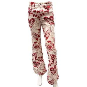 Gucci ULTRA RARE Runway Tom Ford Hawaii red and white jeans pants 38 US 2