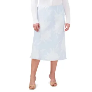 HALOGEN: Pull-on Midi Skirt In Blooming Blue (NWOT)