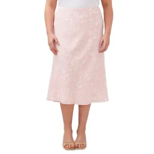 halogen(r): Pull-On Midi Skirt in Scrolling Lines Pink (NWT)