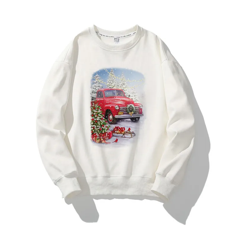 Hello 2021 Christmas O-Neck White Sweater Q