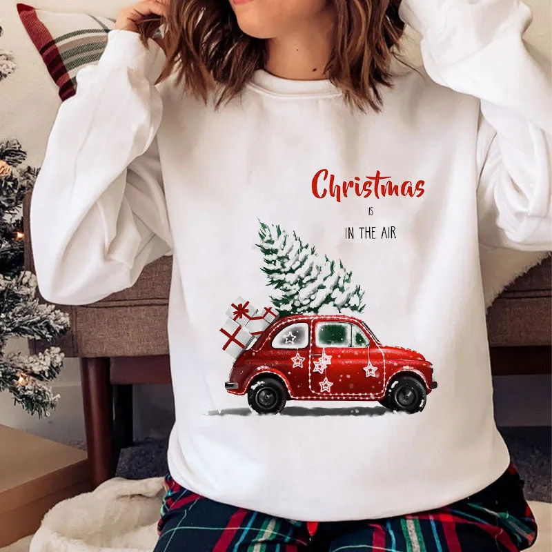 Hello Christmas O-Neck White Sweater G