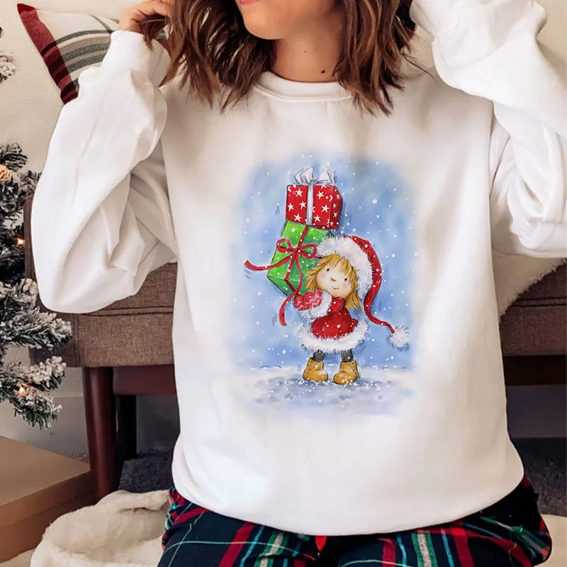 Hello Christmas O-Neck White Sweater X