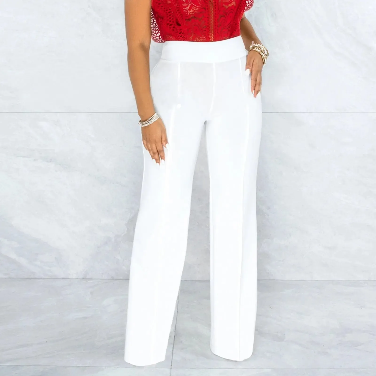 High Waist Wide Leg Trousers