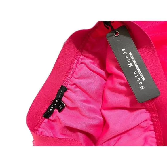 Hot Pink Tulle Skirt Mid Length SZ M Haute Monde Elastic Waist NWT
