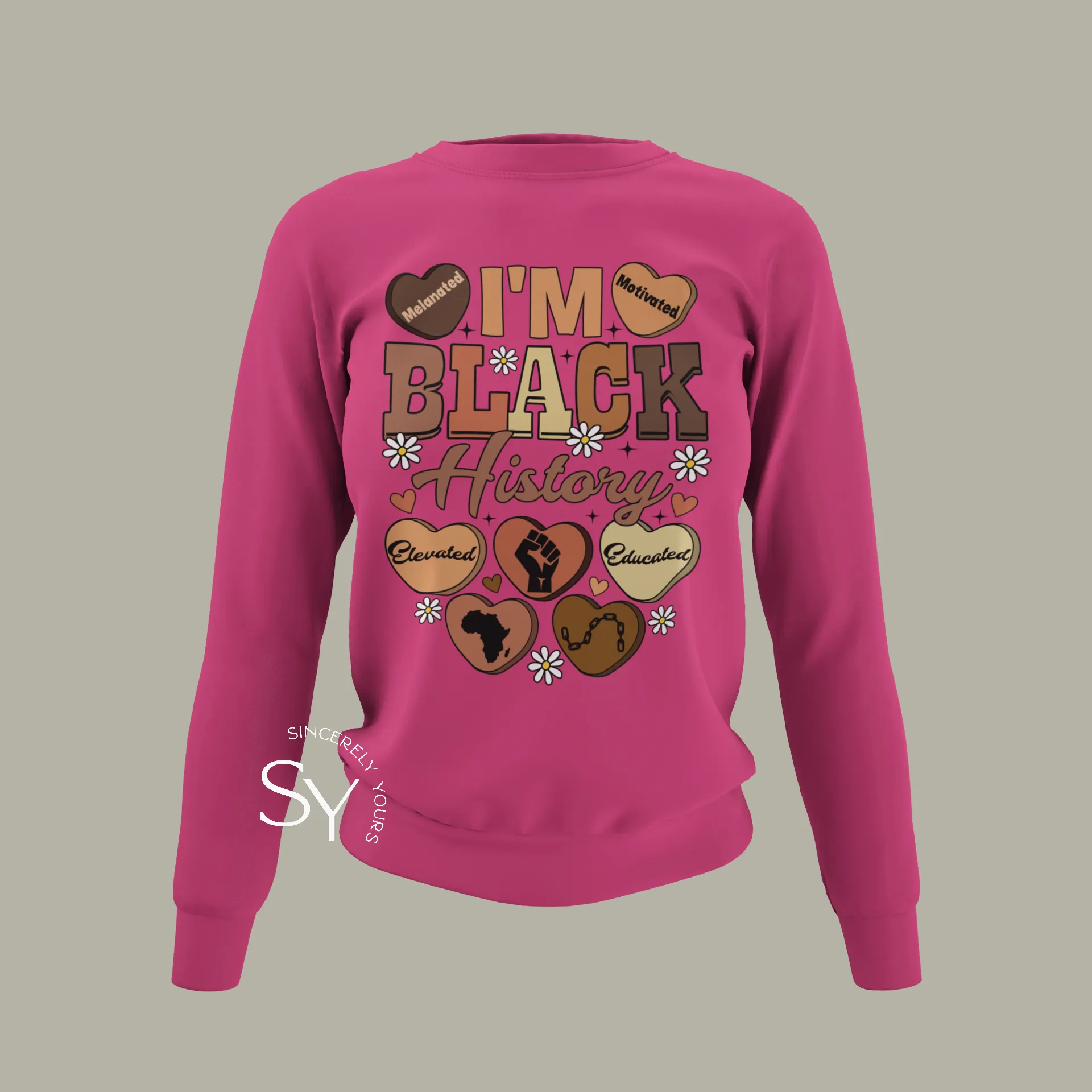 I'm Black History | Candy Heart Unisex Tops