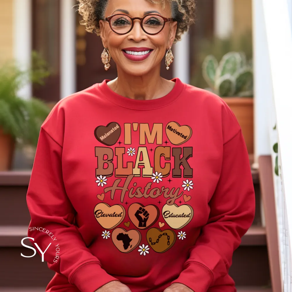 I'm Black History | Candy Heart Unisex Tops